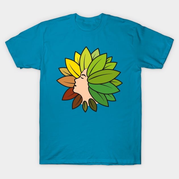 Floral Woman Head Logo II T-Shirt by Maxsomma